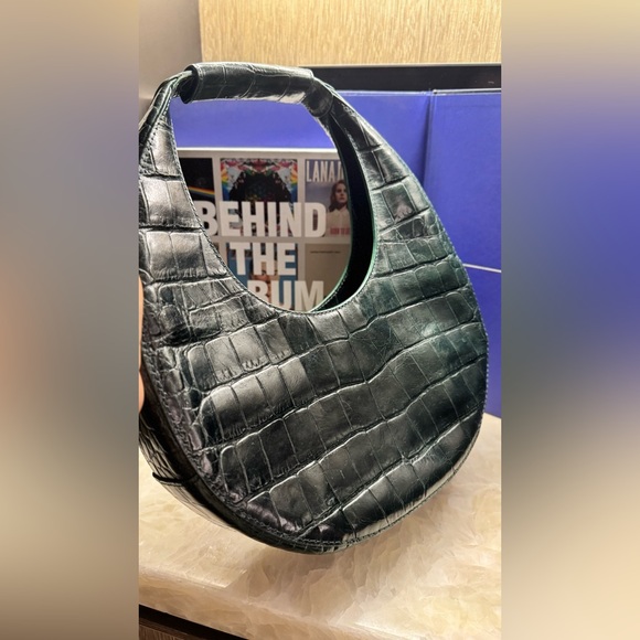 STAUD Green Croc Moon Bag - Picture 2 of 11